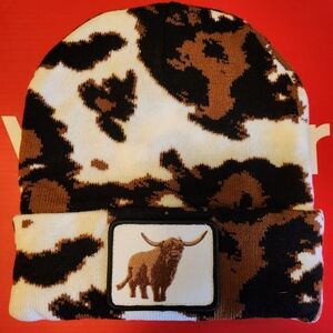 Highland Cow Print Beanie NWT